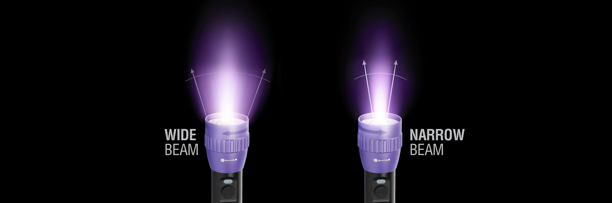 Rayos de luz violeta de inspección