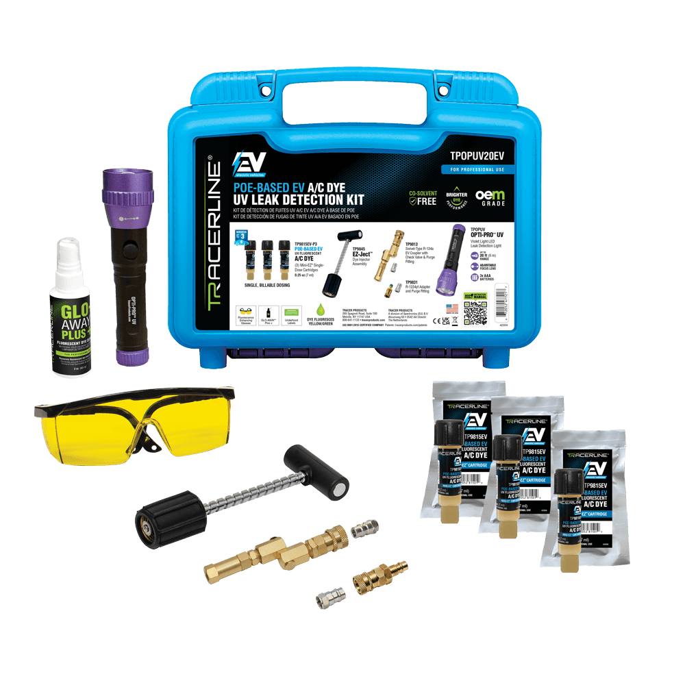 Kit de détection de fuites par fluorescence pour véhicules électriques TPOPUV20EV de Tracerline