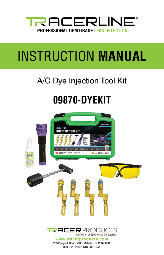 A/C Dye Injection Tool Kit Instruction Manual