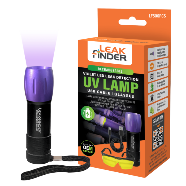 LF500RCS-violet-light-flashlight-contents LF500RCS rechargeable UV Lamp from Leakfinder