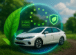Car in a bubble with ECO-friendly imagery highlighting F-Gas and Reach Environmental regulations